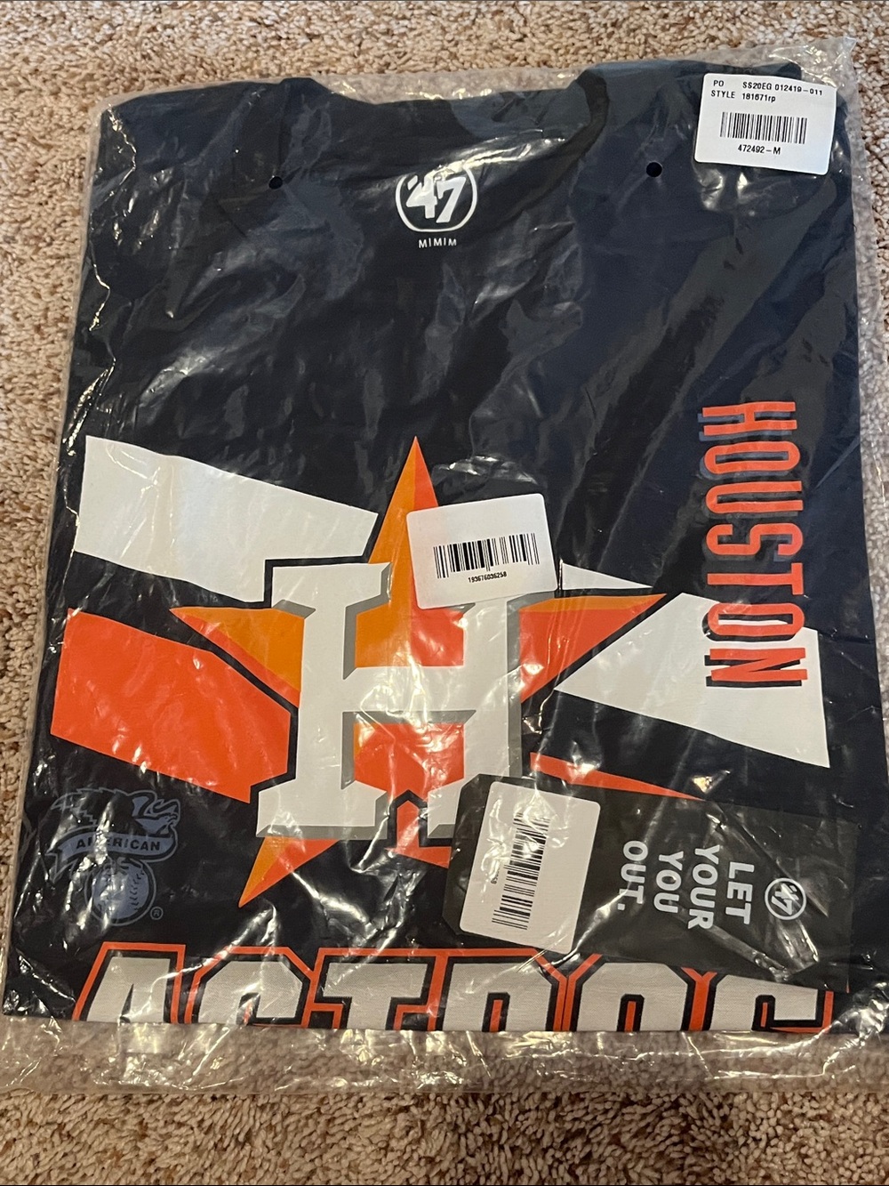 47 Houston Astros Navy Tee with Orange & White Logo